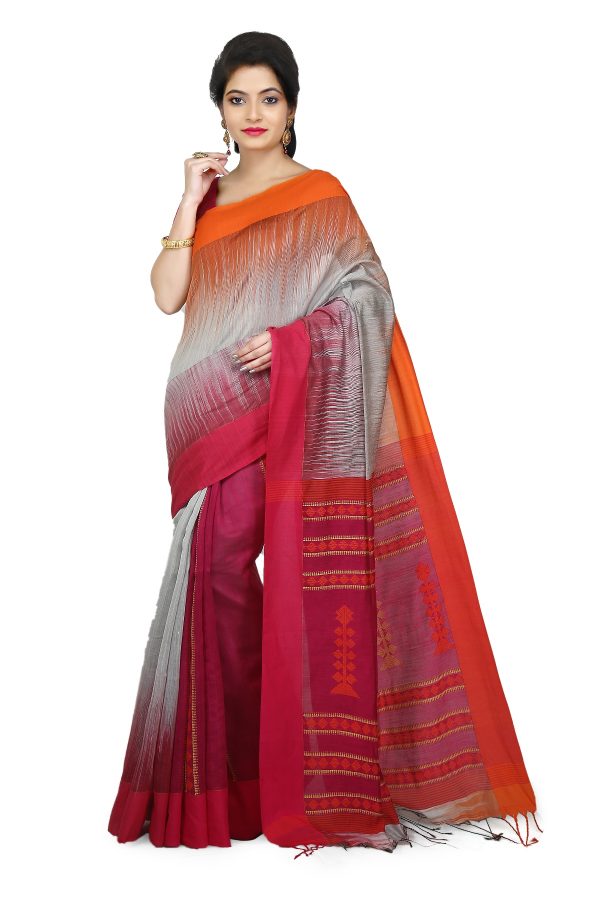 Ikkat Cotton Silk Saree In Multicolor